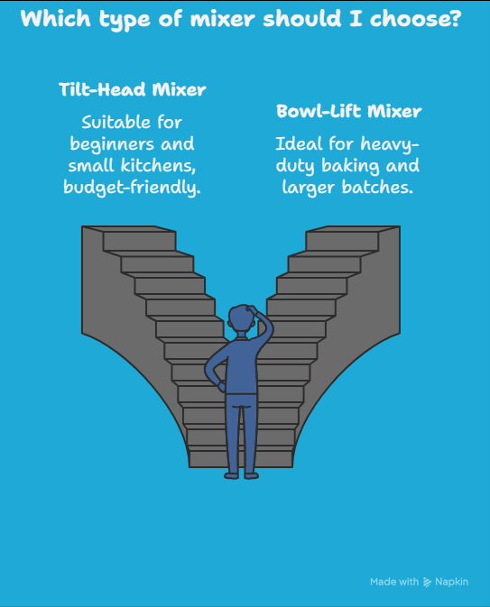 characteristics of mixer Bowl head vs tilt-head